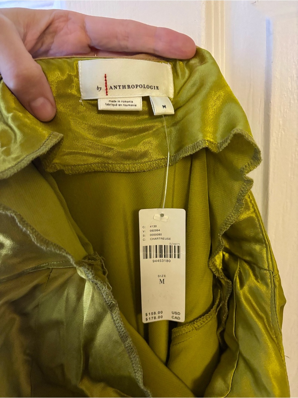Anthropologie Flutter Sleeve Maxi Dress - Medium - Chartreuse - Picture 7 of 9